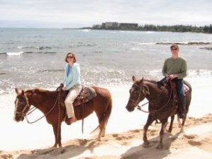 horses on beach Oahu